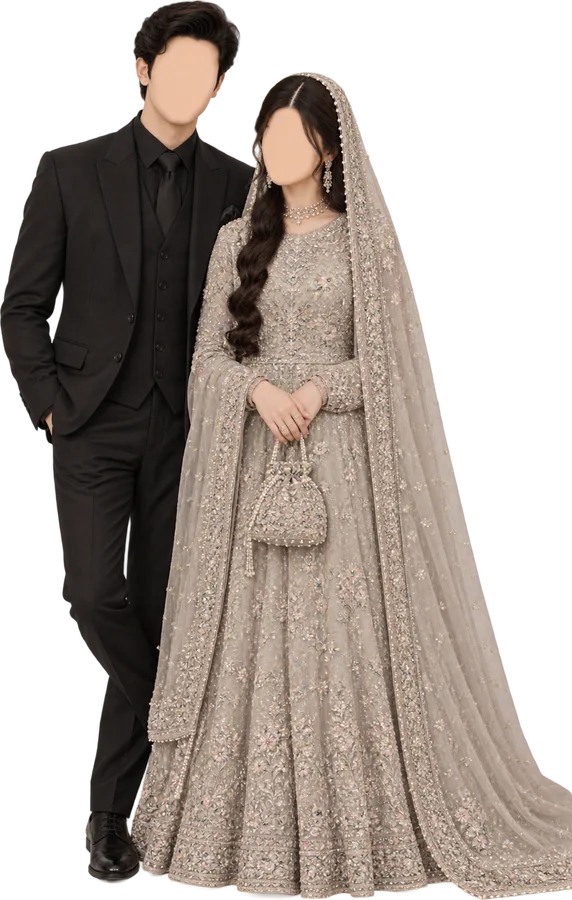 The couple in Walima outfits